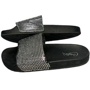 CANDIE’S jewel covered slides / slippers in women’s size medium or size 7/8